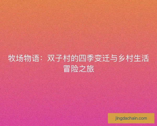 牧场物语：双子村的四季变迁与乡村生活冒险之旅