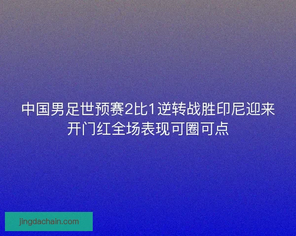 中国男足世预赛2比1逆转战胜印尼迎来开门红全场表现可圈可点